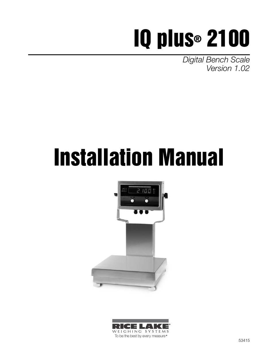 Rice Lake IQ plus 2100SL Digital Bench Scale User Manual | 42 pages