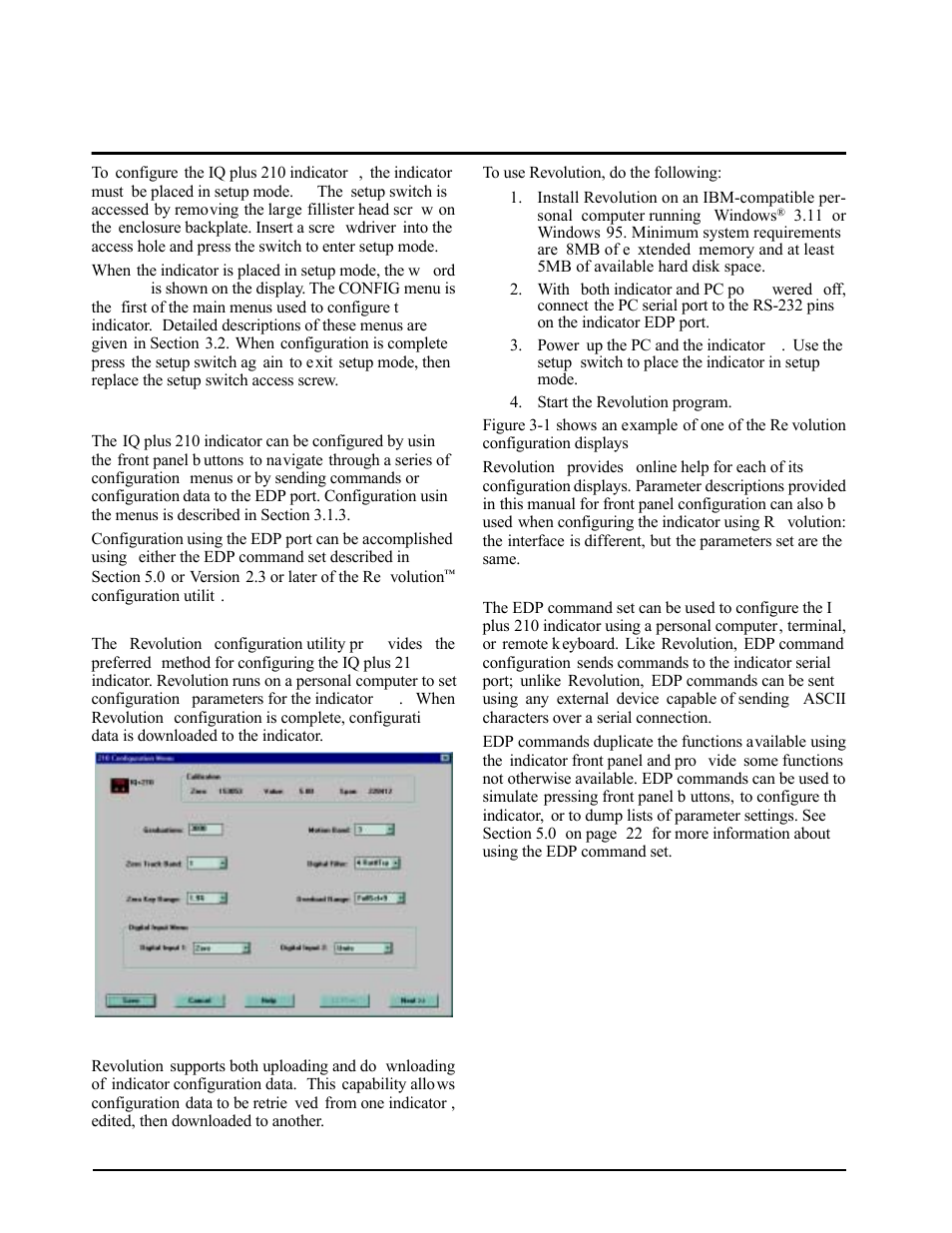 0 configuration, 1 configuration methods, 1 revolution configuration | 2 edp command configuration, Revolution configuration, Edp command configuration | Rice Lake IQ plus 2100SL Digital Bench Scale User Manual | Page 8 / 42