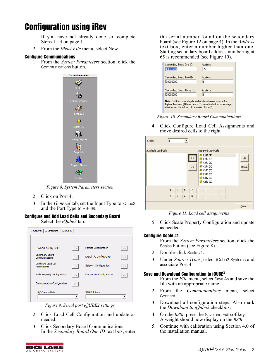 Configuration using irev | Rice Lake iQUBE2 Quick-Start Guide User Manual | Page 3 / 4