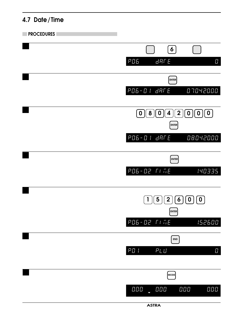 7 date / time | Rice Lake Ishida Astra Operating Manual User Manual | Page 48 / 88