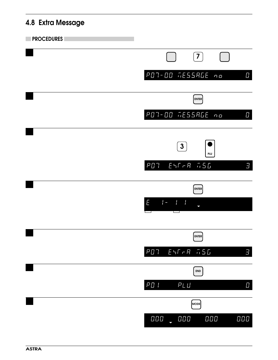 8 extra message | Rice Lake Ishida Astra Operating Manual User Manual | Page 49 / 88