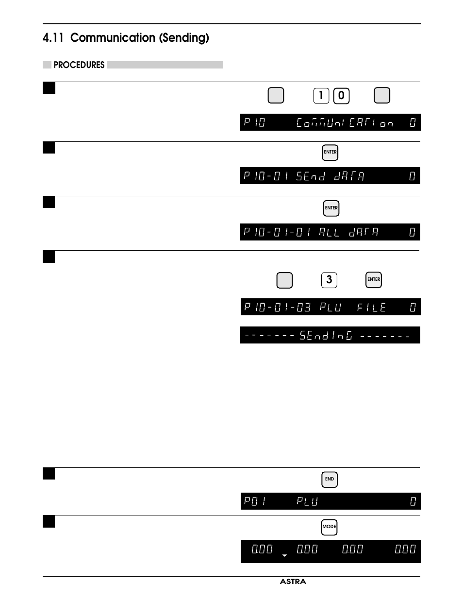 11 communication (sending) | Rice Lake Ishida Astra Operating Manual User Manual | Page 52 / 88