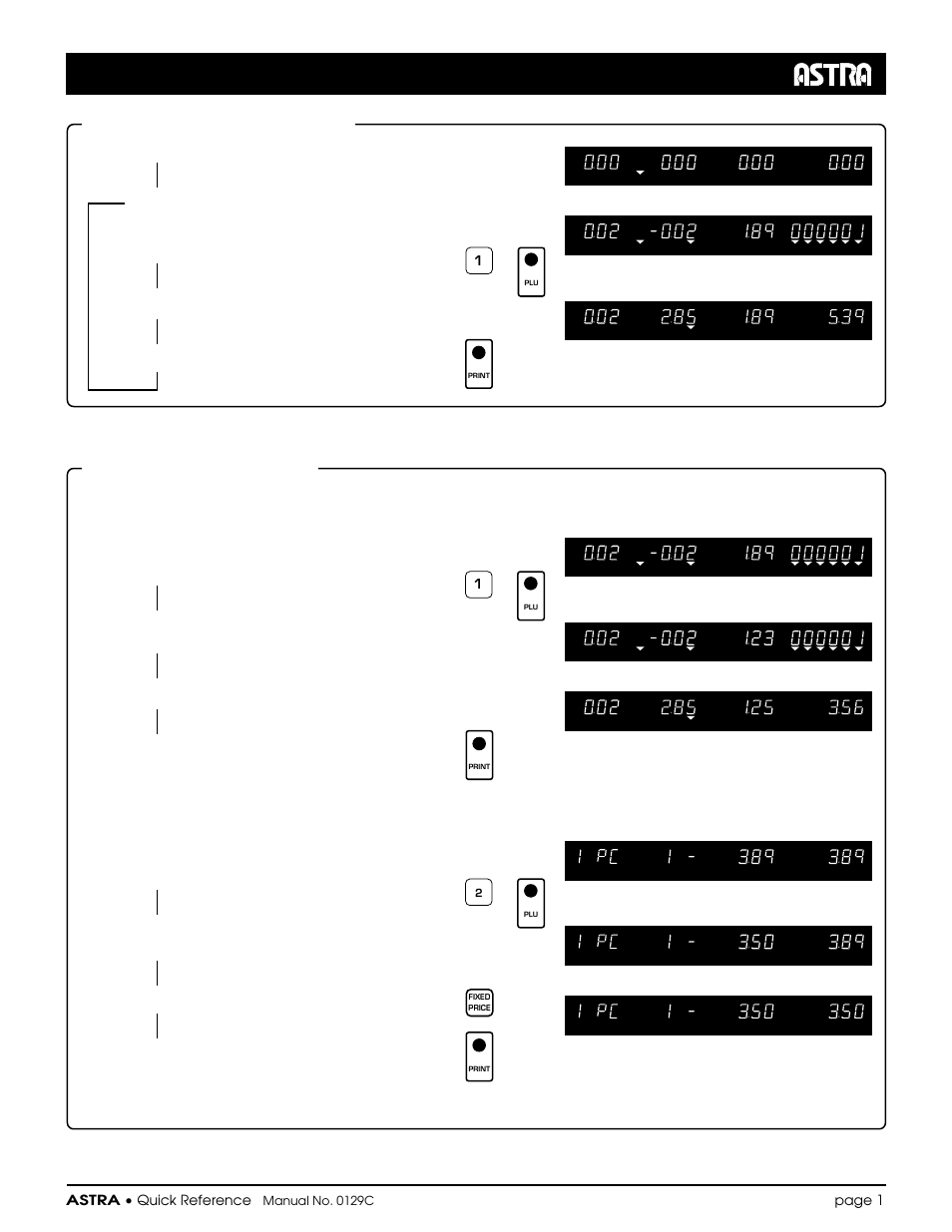 Rice Lake Ishida Astra Quick Reference Cards User Manual | 9 pages