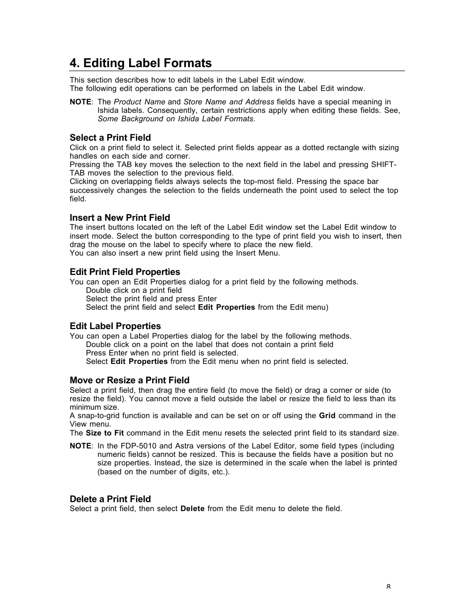 Editing label formats | Rice Lake Ishida AstraLabel User Guide User Manual | Page 12 / 27