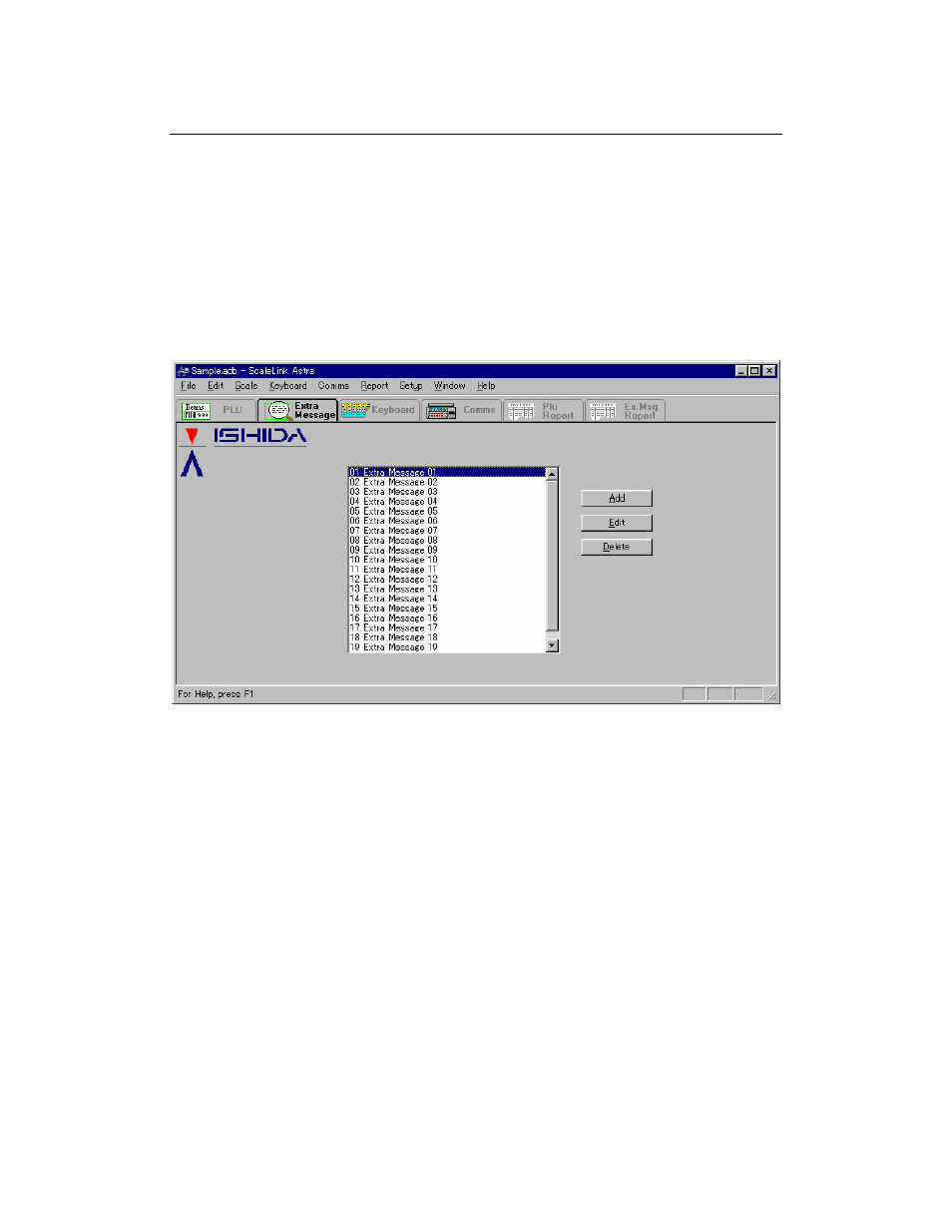 Extra messages and storage instructions | Rice Lake Ishida AstraLink User Manual | Page 40 / 58