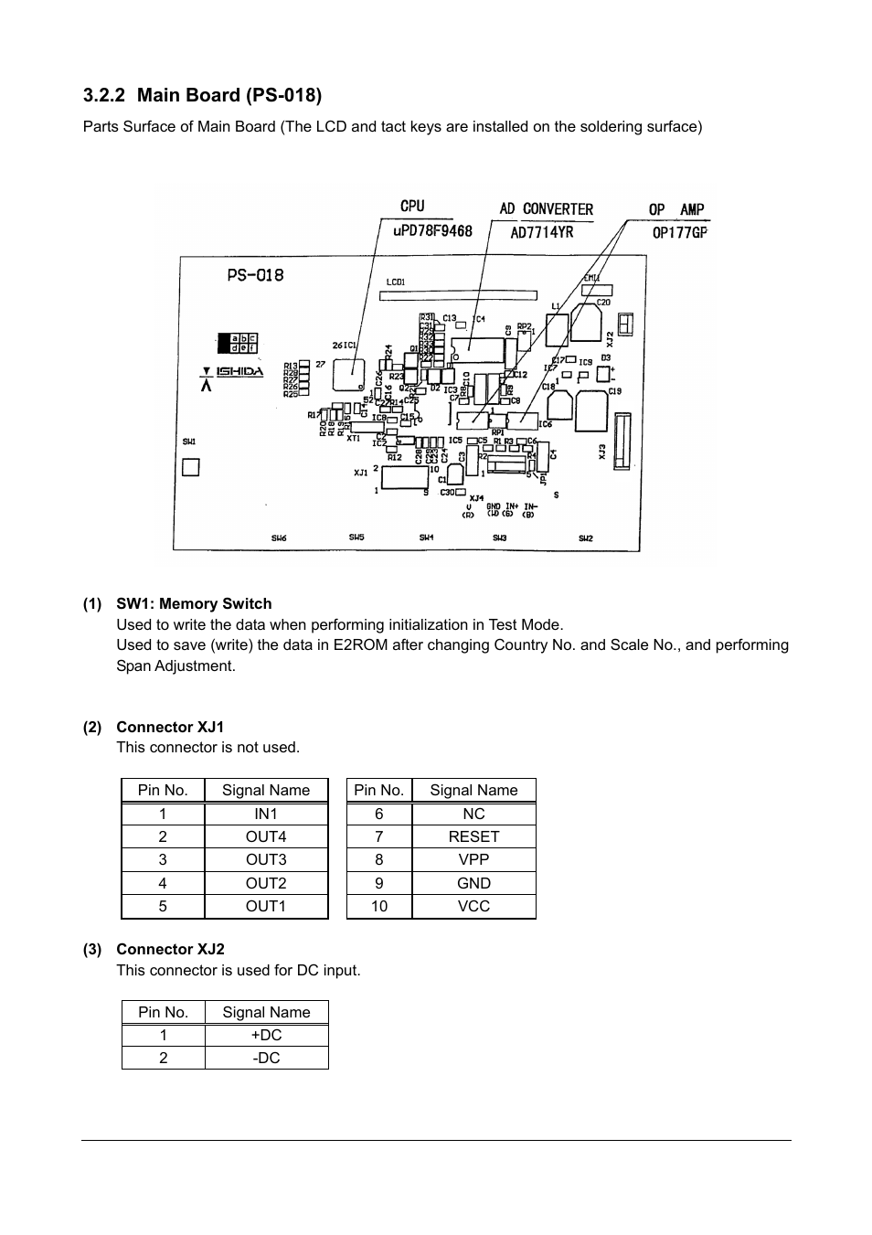 2 main board (ps-018) | Rice Lake Ishida IGX & IGB Series - Service Manual User Manual | Page 33 / 47