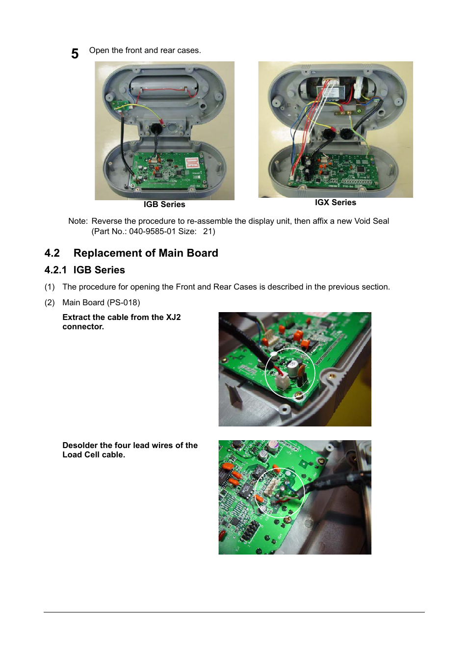 2 replacement of main board | Rice Lake Ishida IGX & IGB Series - Service Manual User Manual | Page 39 / 47