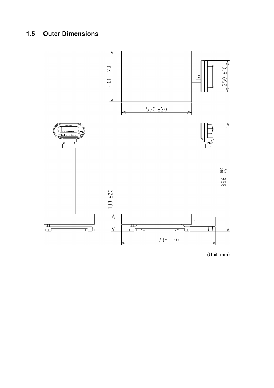 5 outer dimensions | Rice Lake Ishida IGX & IGB Series - Service Manual User Manual | Page 8 / 47