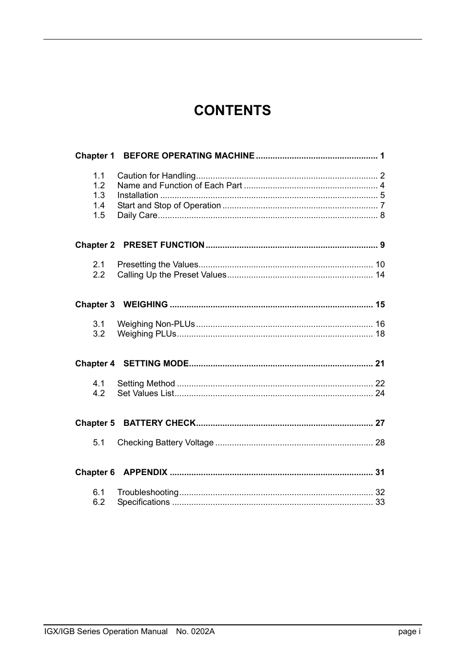 Rice Lake Ishida IGX & IGB Series - Operation Manual User Manual | Page 3 / 38