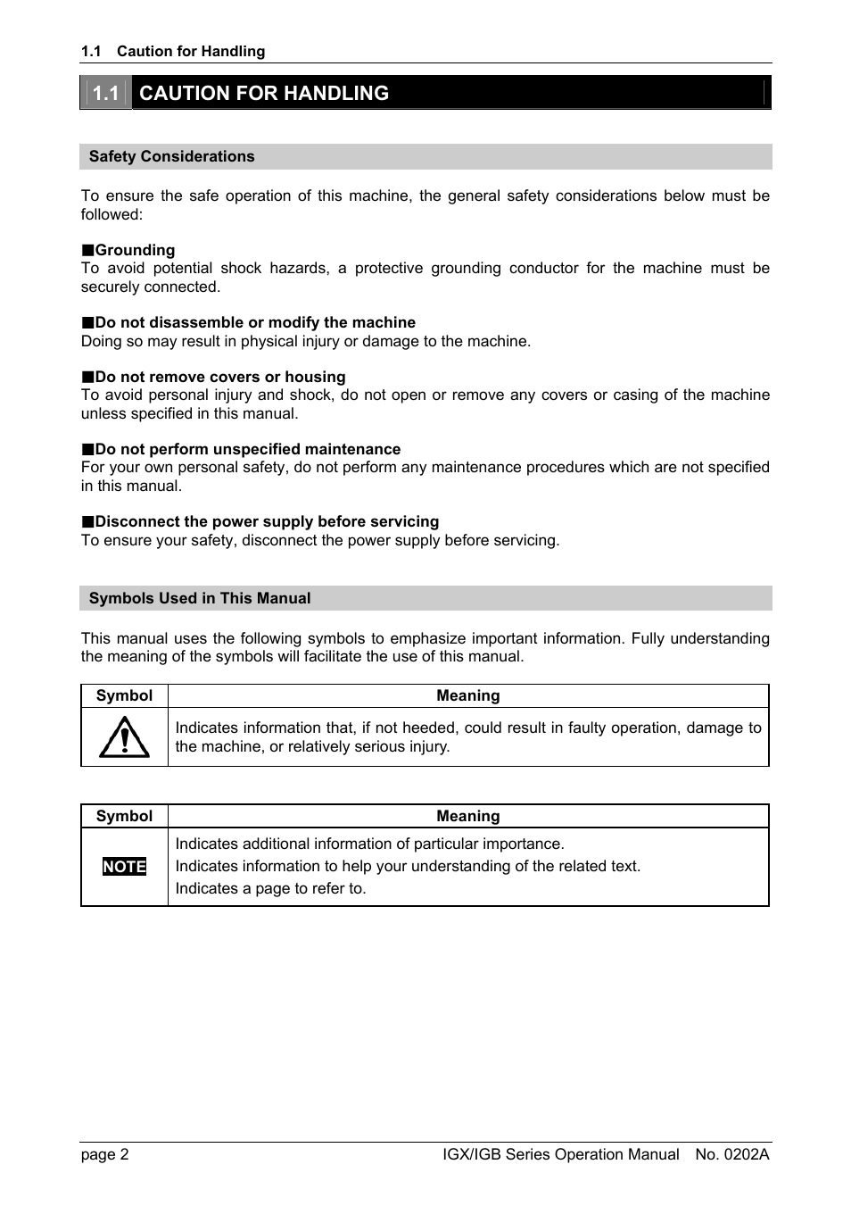 1 caution for handling | Rice Lake Ishida IGX & IGB Series - Operation Manual User Manual | Page 5 / 38