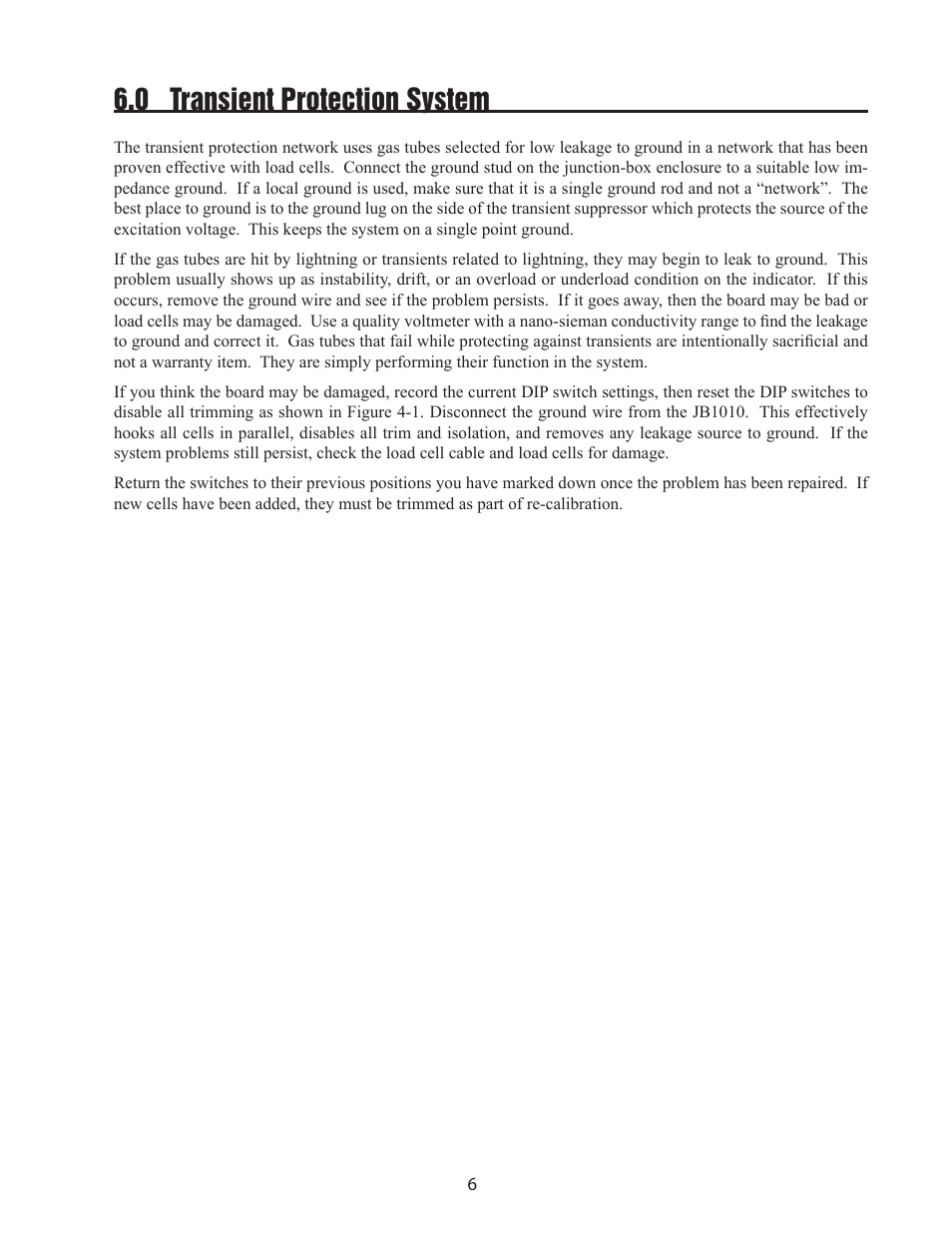 0 transient protection system | Rice Lake JB1010 Signal/Excitation Trim User Manual | Page 9 / 14