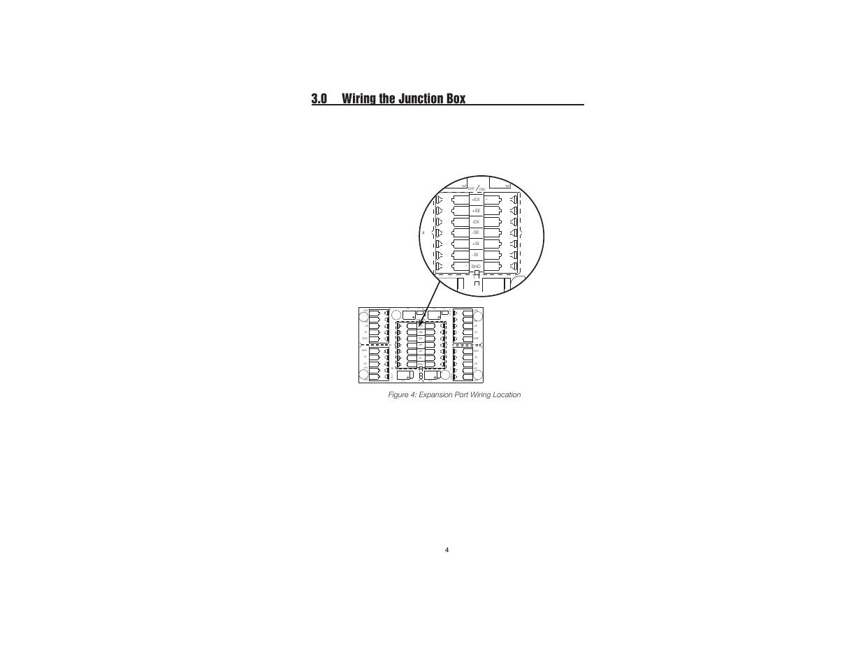 0 wiring the junction box, Figure 4: expansion port wiring location | Rice Lake JB4SS TuffSeal Signal Trim Junction Box User Manual | Page 6 / 11