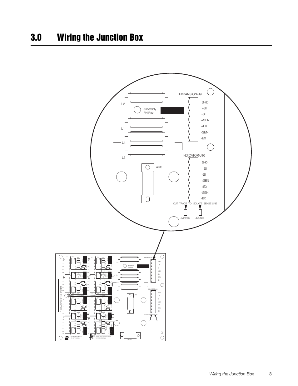 0 wiring the junction box, Wiring the junction box, Figure 3-1. expansion port wiring location | Wiring the junction box 3, Ttfncmz &9, 1/3fw | Rice Lake JB8SPT TuffSeal Signal Trim Junction Box User Manual | Page 7 / 13