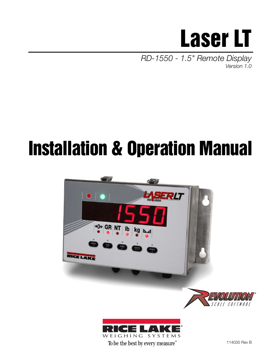 Rice Lake Remote Displays/Scoreboards - Laser LT User Manual | 46 pages