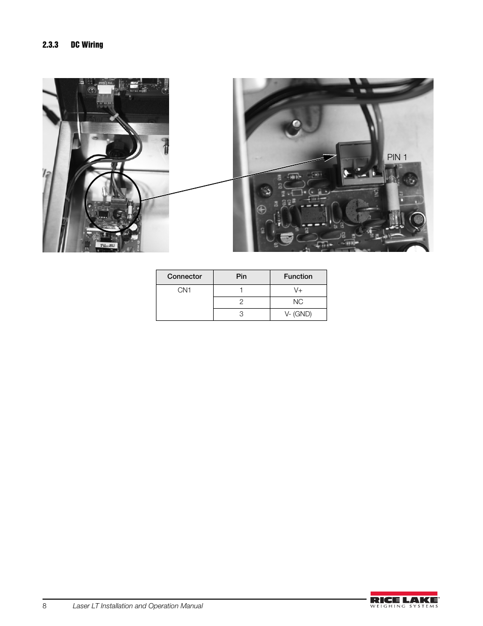 3 dc wiring, Dc wiring | Rice Lake Remote Displays/Scoreboards - Laser LT User Manual | Page 12 / 46