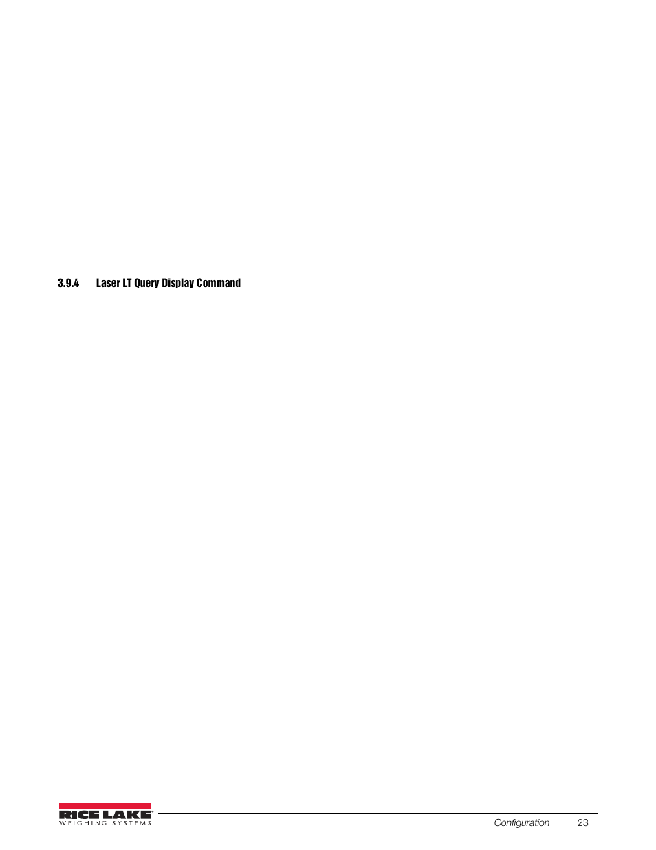 4 laser lt query display command, Laser lt query display command | Rice Lake Remote Displays/Scoreboards - Laser LT User Manual | Page 27 / 46