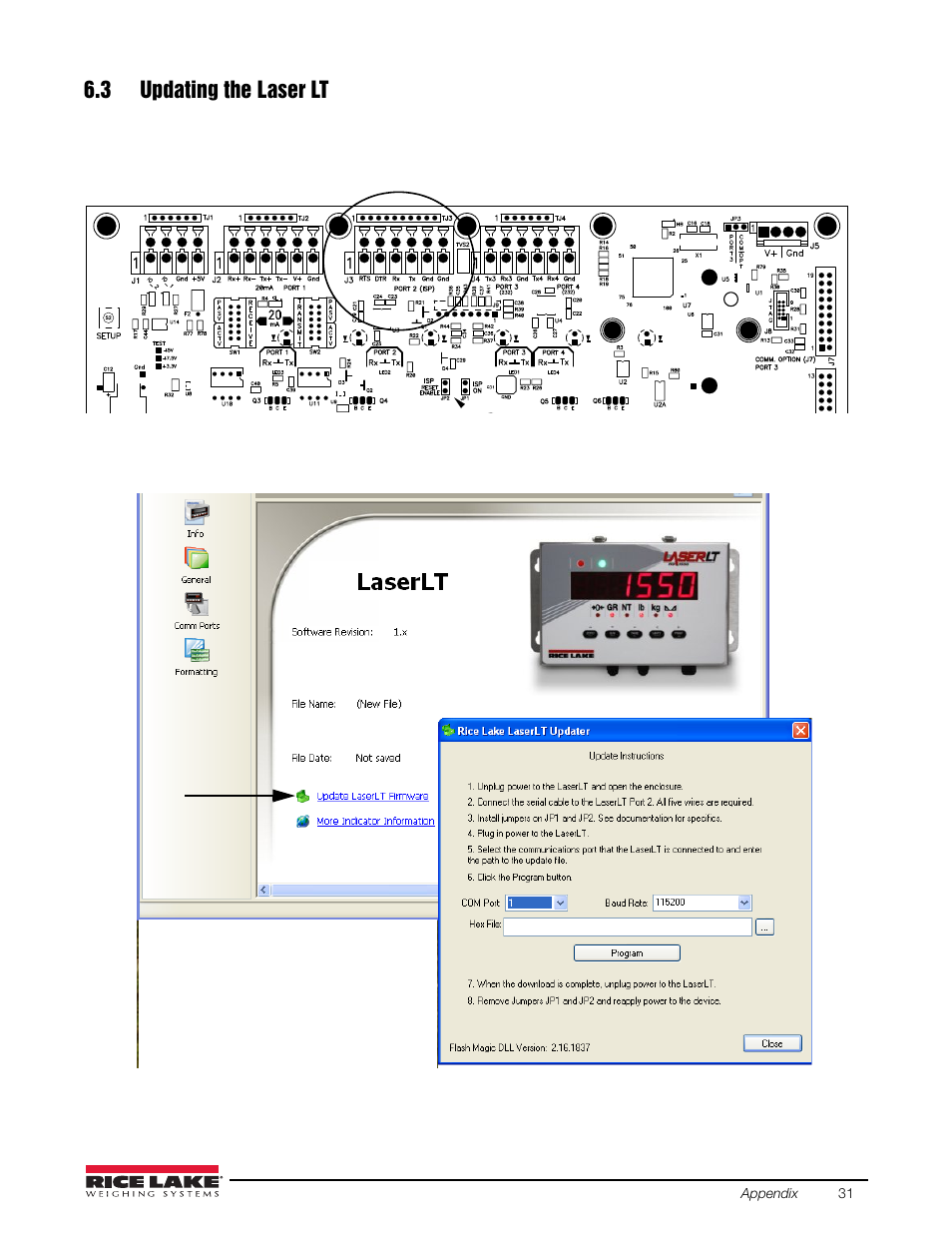 3 updating the laser lt | Rice Lake Remote Displays/Scoreboards - Laser LT User Manual | Page 37 / 46