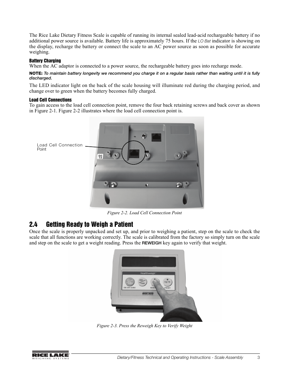 4 getting ready to weigh a patient | Rice Lake Legal For Trade Platform/Fitness Scale - Rice Lake Dietary Fitness Scale Technical and Operating Instructions User Manual | Page 7 / 34