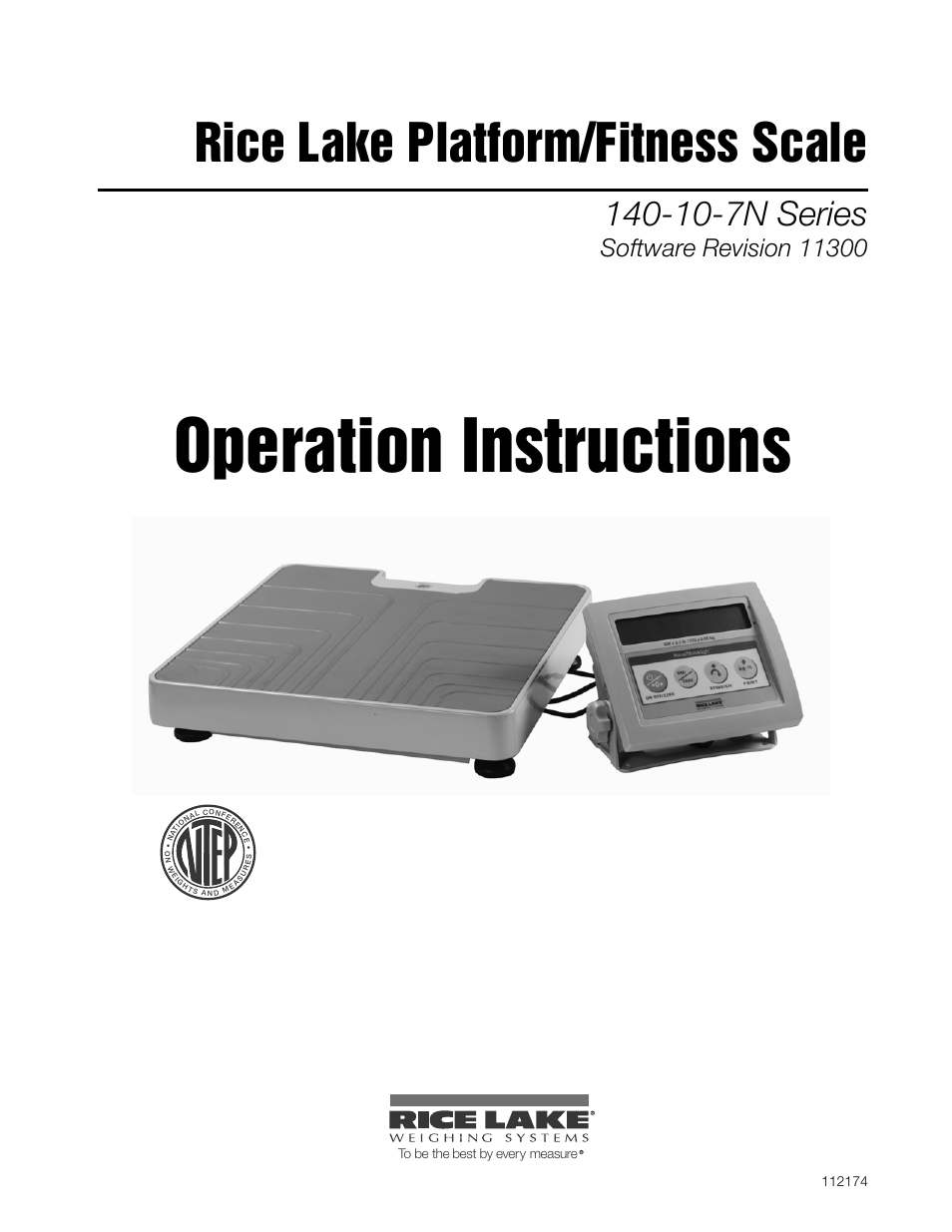 Rice Lake Legal For Trade Platform/Fitness Scale - Rice Lake Dietary Fitness Scale Operating Instructions User Manual | 16 pages