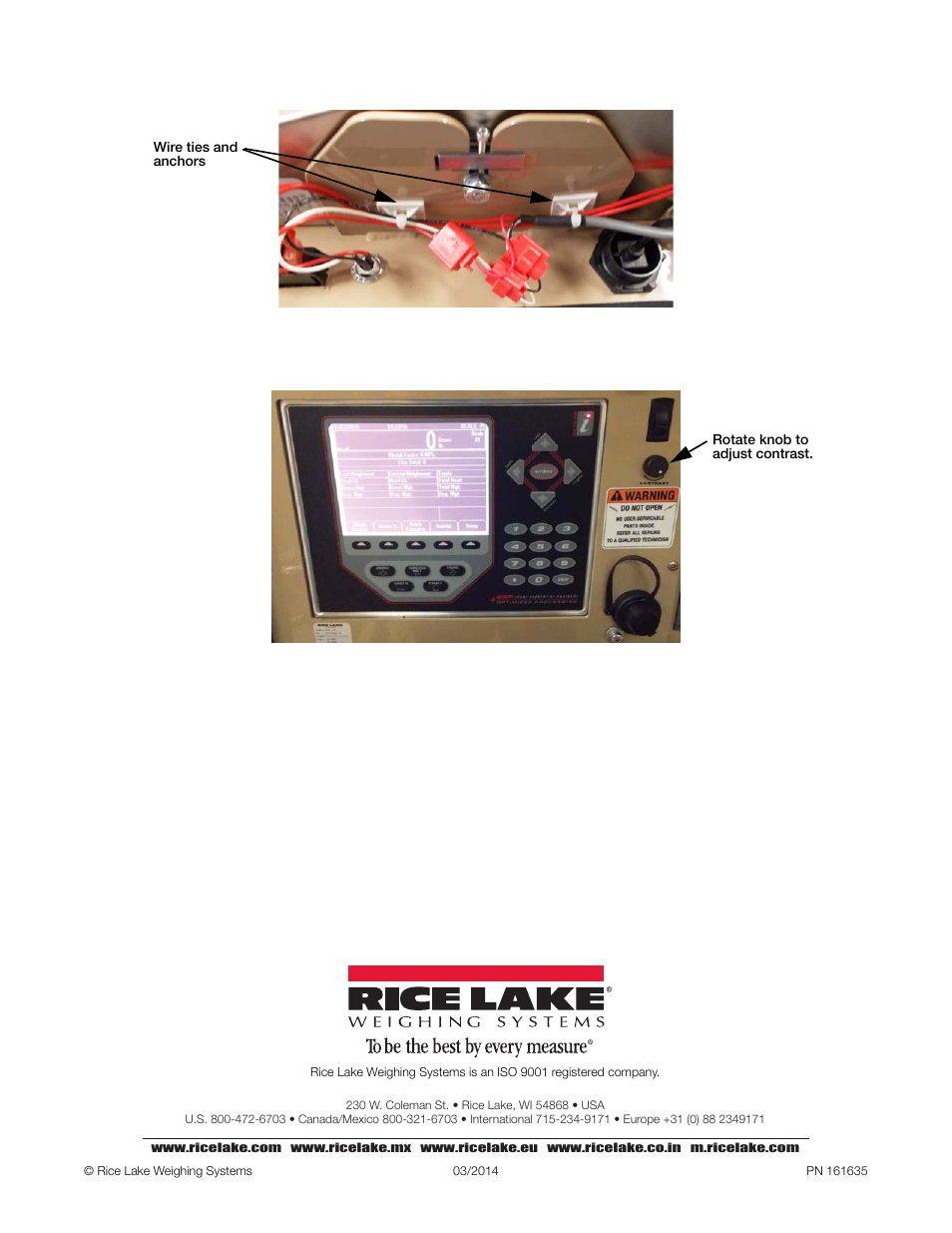 Gather wires and wire tie the cable to the anchors, Figure 10. secure wires, Tighten cord grip and reassemble the unit | Rice Lake Livestock Solutions - Contrast Control Installation for 920i Weighcenter User Manual | Page 4 / 4
