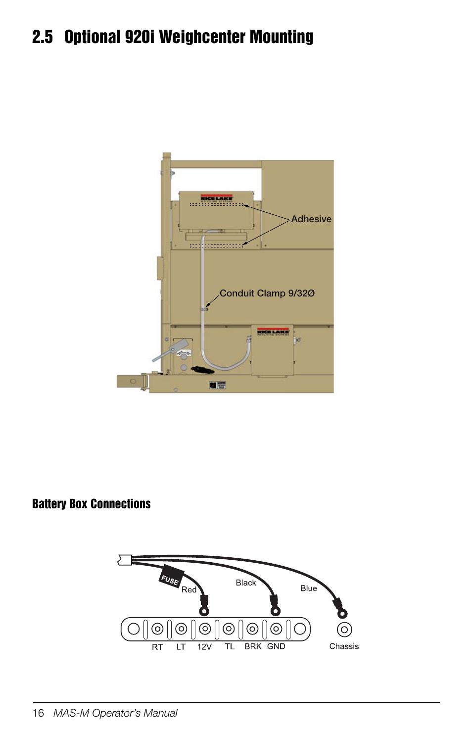 5 optional 920i weighcenter mounting | Rice Lake Mobile Group Animal Scale - MAS-M - Operators Manual User Manual | Page 20 / 48