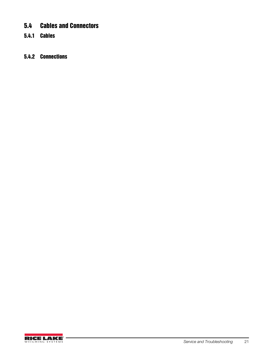 4 cables and connectors, 1 cables, 2 connections | Cables, Connections | Rice Lake Loadrunner Dump Truck Systems Kit User Manual | Page 25 / 29