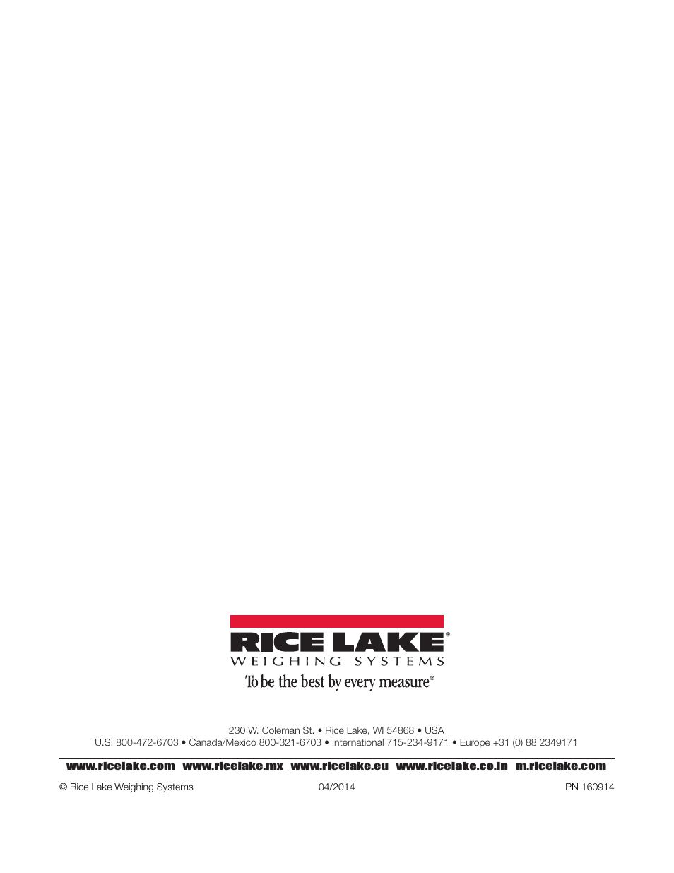 Rice Lake OB-350 Loadrunner Series Onboard Weight Indicator User Manual | Page 34 / 34