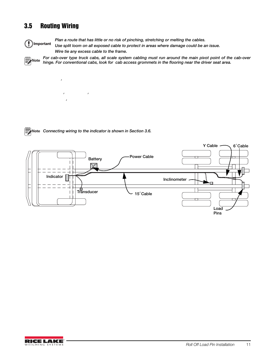 5 routing wiring | Rice Lake Loadrunner Series Onboard Roll-Off Load Pin, 2.5 User Manual | Page 15 / 30