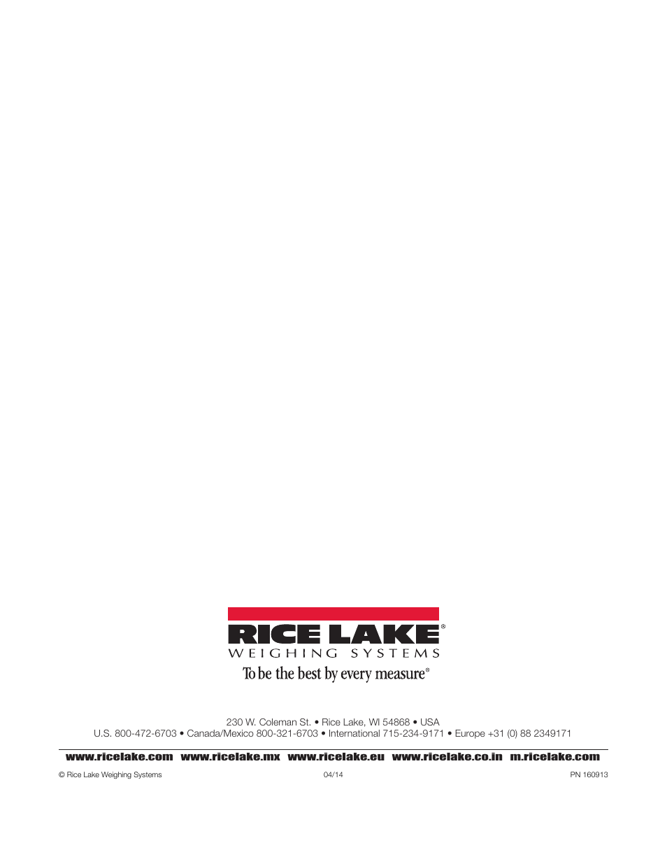 Rice Lake Loadrunner Series Onboard Roll-Off Load Pin, 2.5 User Manual | Page 30 / 30