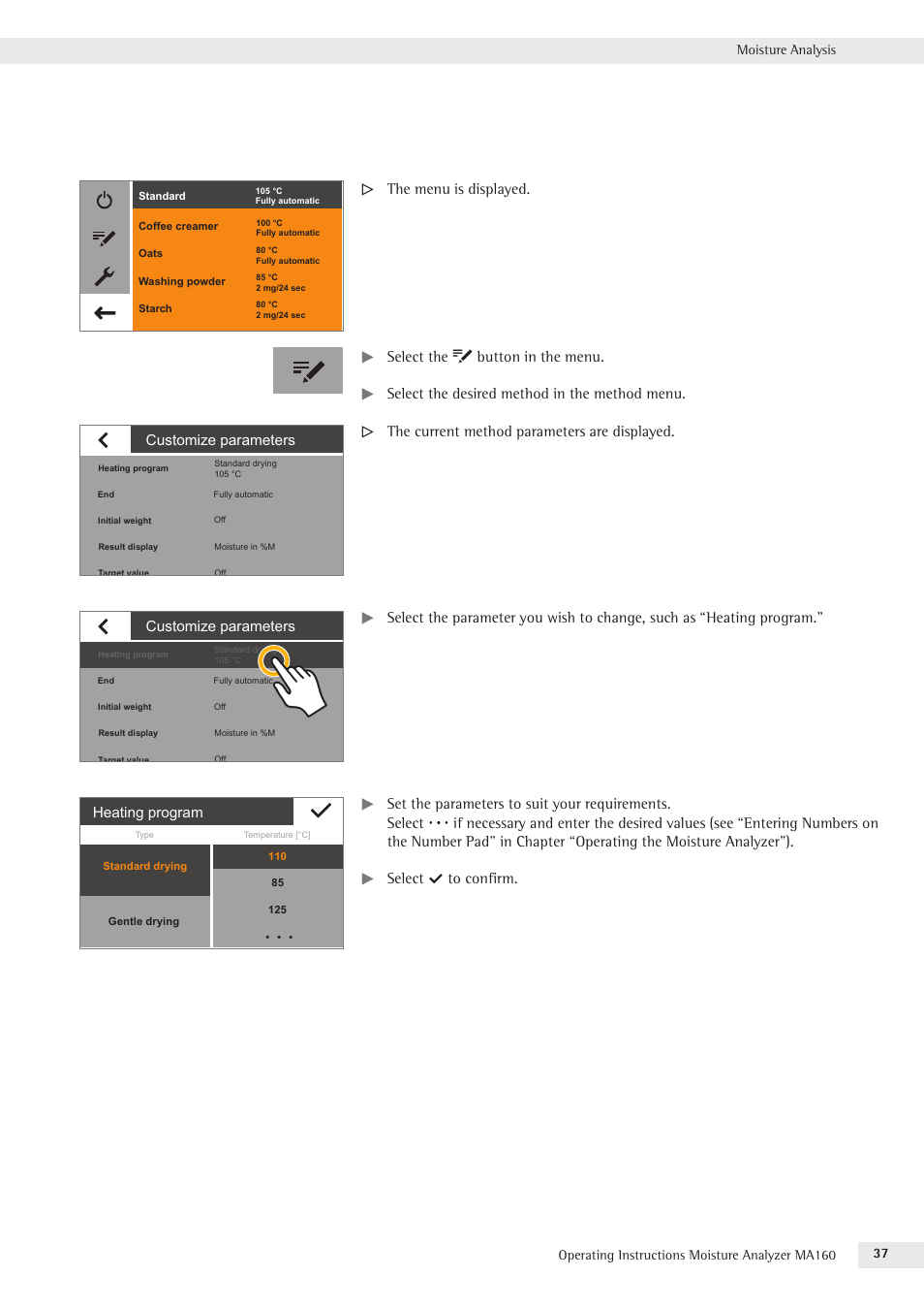 Rice Lake MA160 Sartorius Moisture Analyzer User Manual | Page 37 / 82