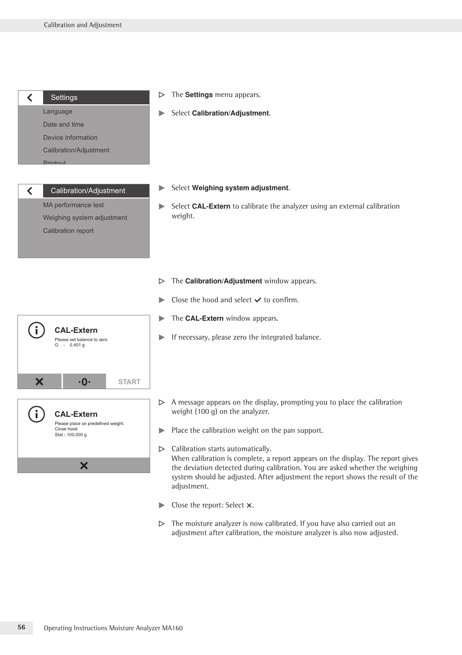 Rice Lake MA160 Sartorius Moisture Analyzer User Manual | Page 56 / 82