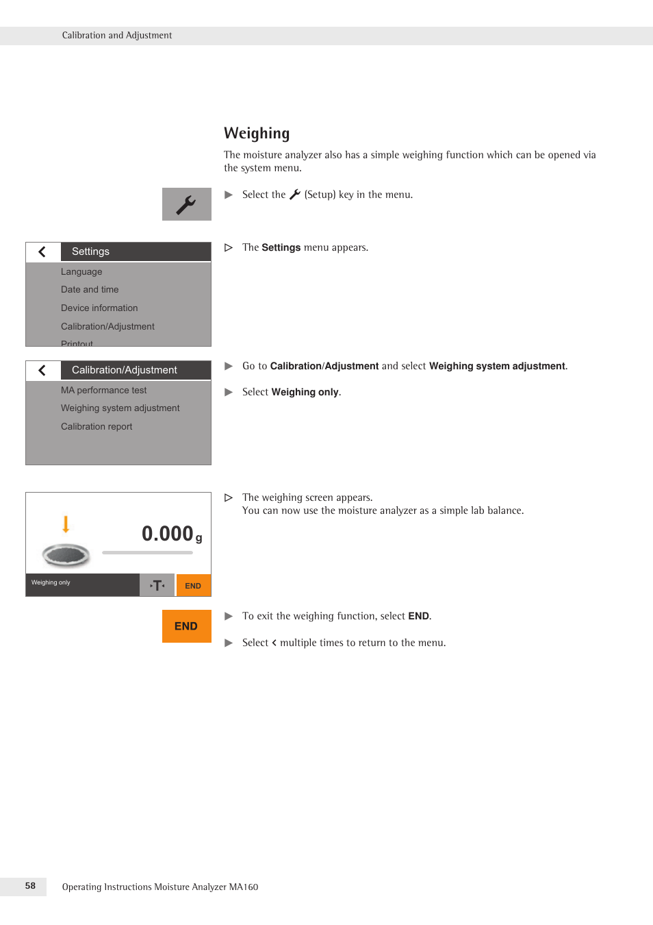 Weighing | Rice Lake MA160 Sartorius Moisture Analyzer User Manual | Page 58 / 82