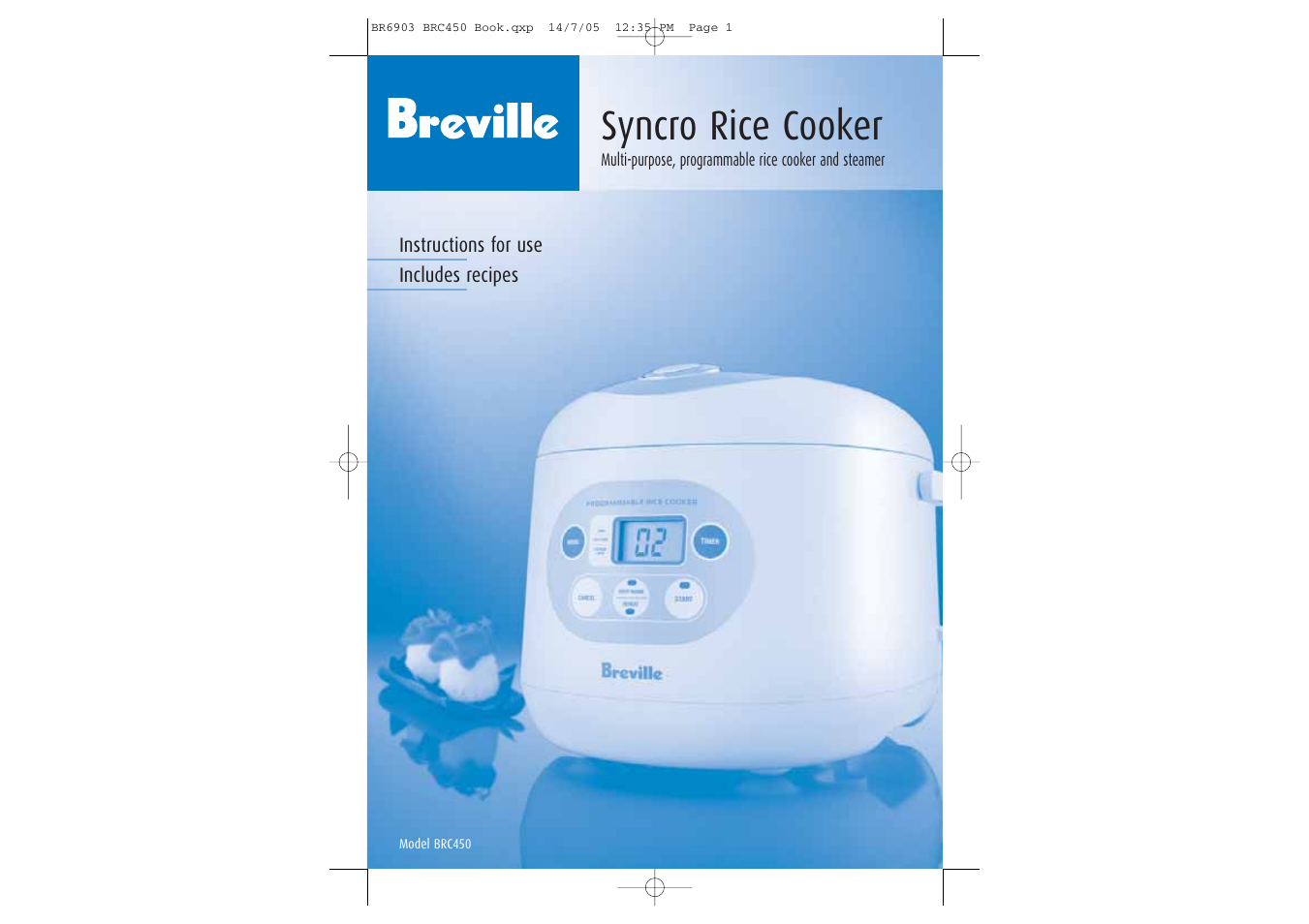 Breville Syncro Rice Cooker User Manual | 17 pages