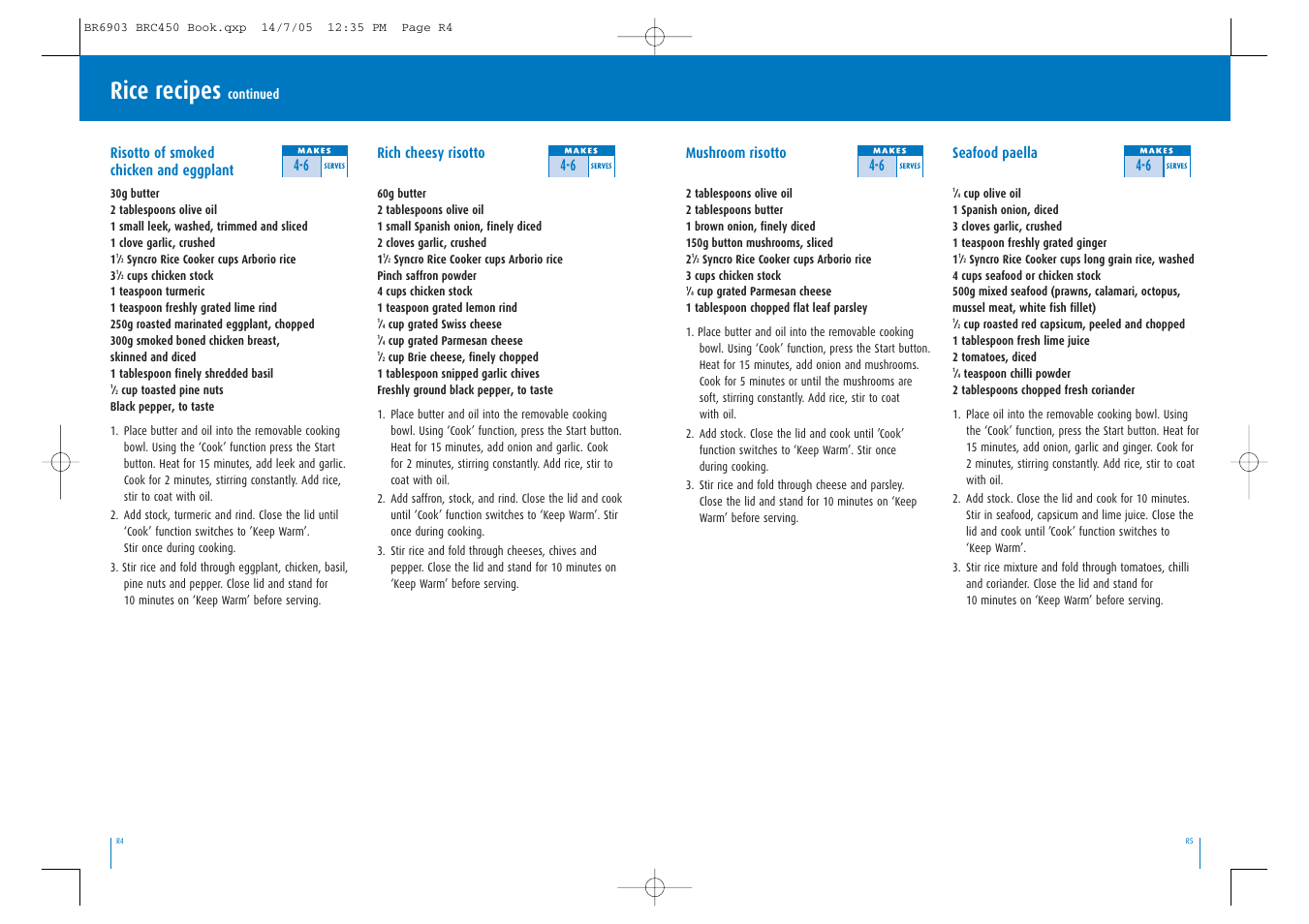 Rice recipes | Breville Syncro Rice Cooker User Manual | Page 13 / 17