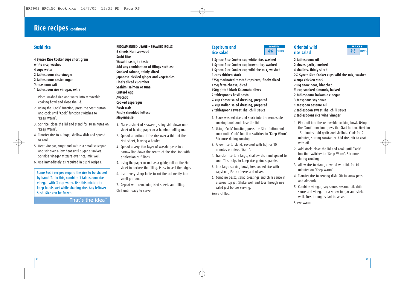 Rice recipes | Breville Syncro Rice Cooker User Manual | Page 14 / 17