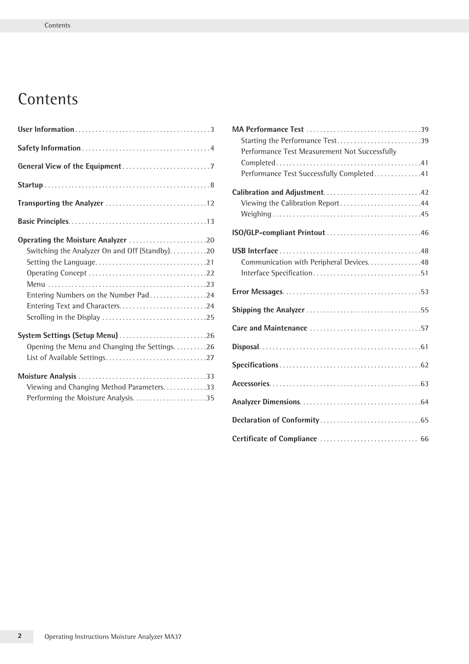 Rice Lake MA37 Sartorius Moisture Analyzer User Manual | Page 2 / 69