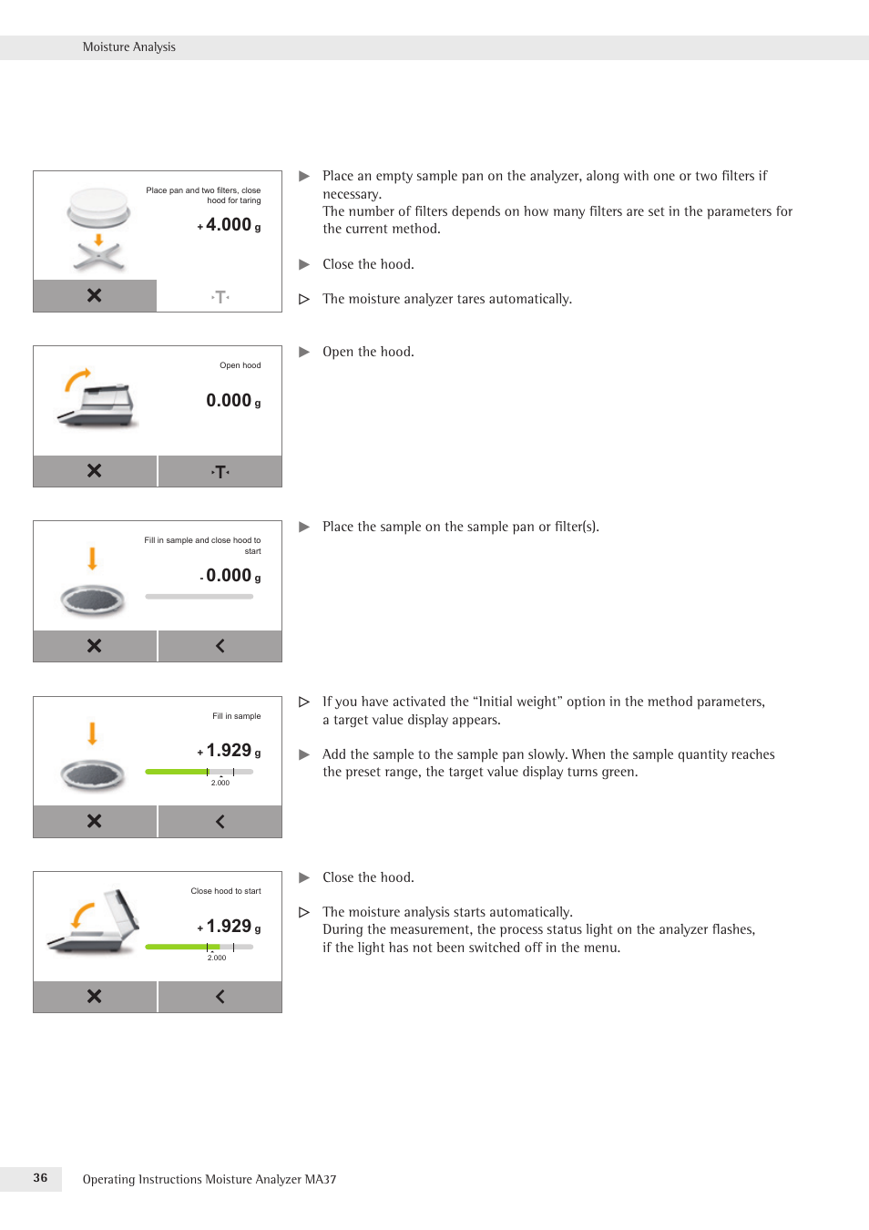 Rice Lake MA37 Sartorius Moisture Analyzer User Manual | Page 36 / 69