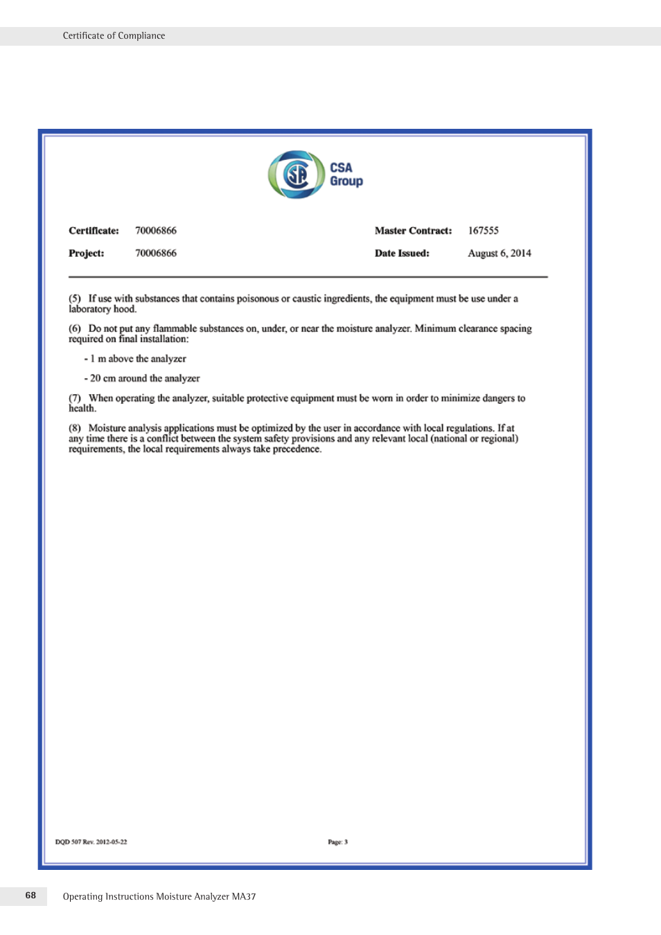 Rice Lake MA37 Sartorius Moisture Analyzer User Manual | Page 68 / 69