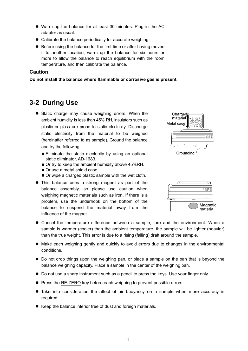 2 during use | Rice Lake MC Series Mass Comparator, A&D Weighing - MC-6100 User Manual | Page 13 / 66