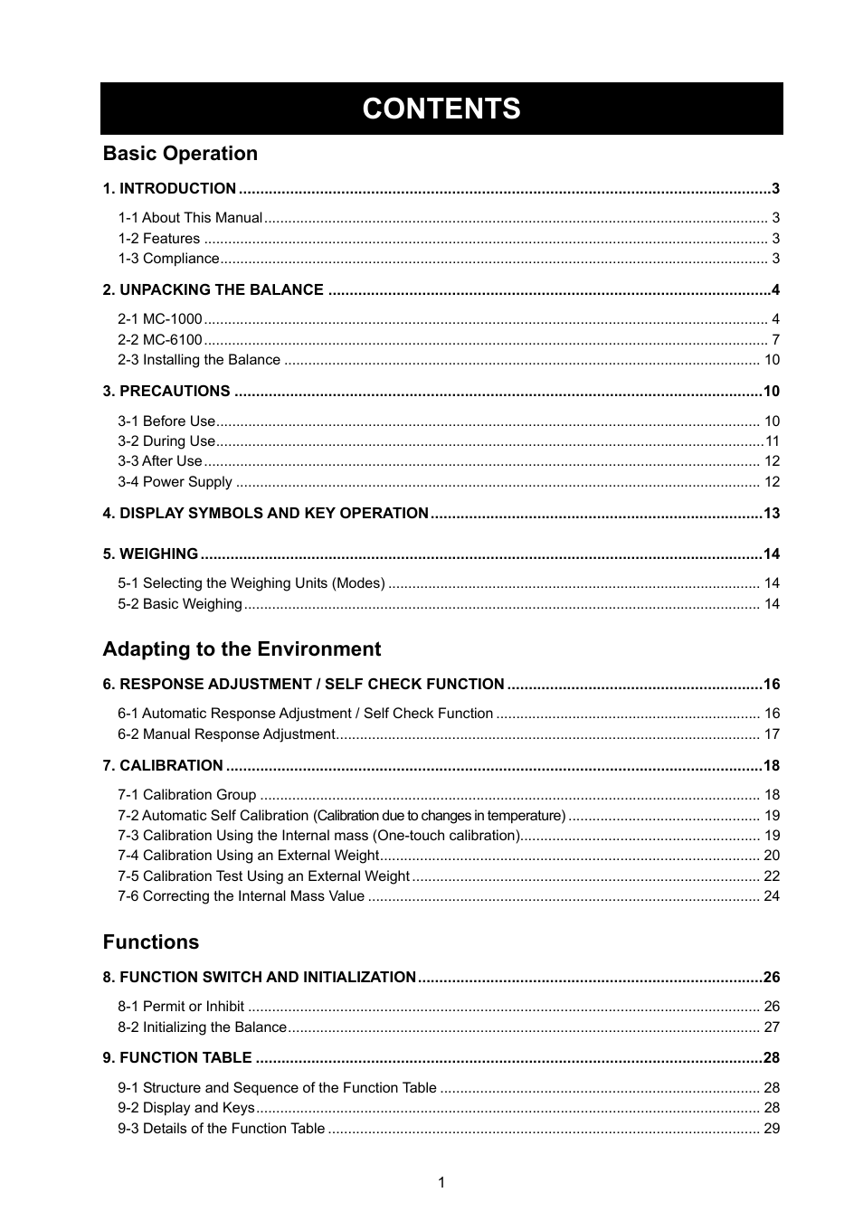 Rice Lake MC Series Mass Comparator, A&D Weighing - MC-6100 User Manual | Page 3 / 66