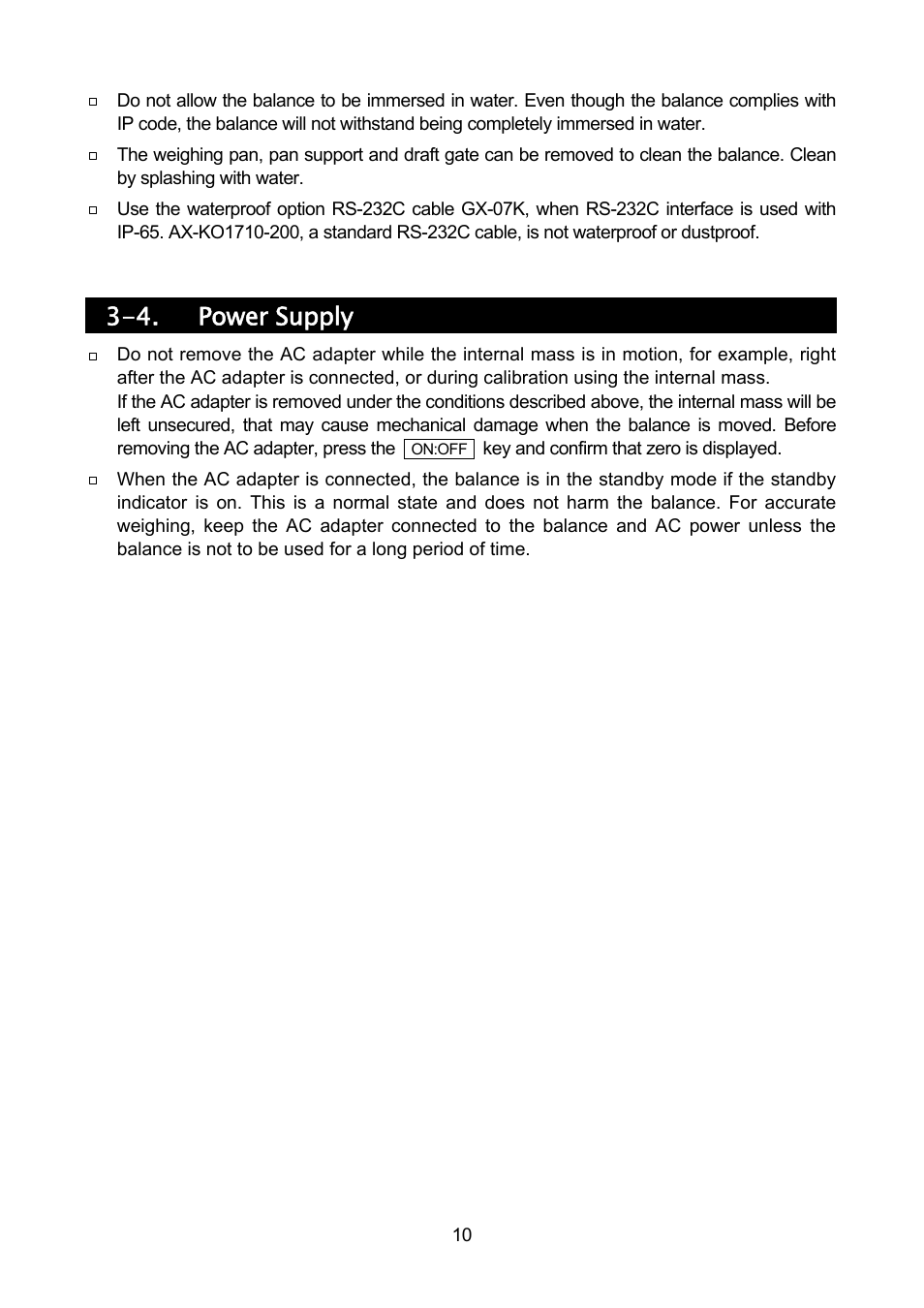 4. power supply | Rice Lake MC Series Mass Comparator, A&D Weighing - MC-30K User Manual | Page 12 / 66