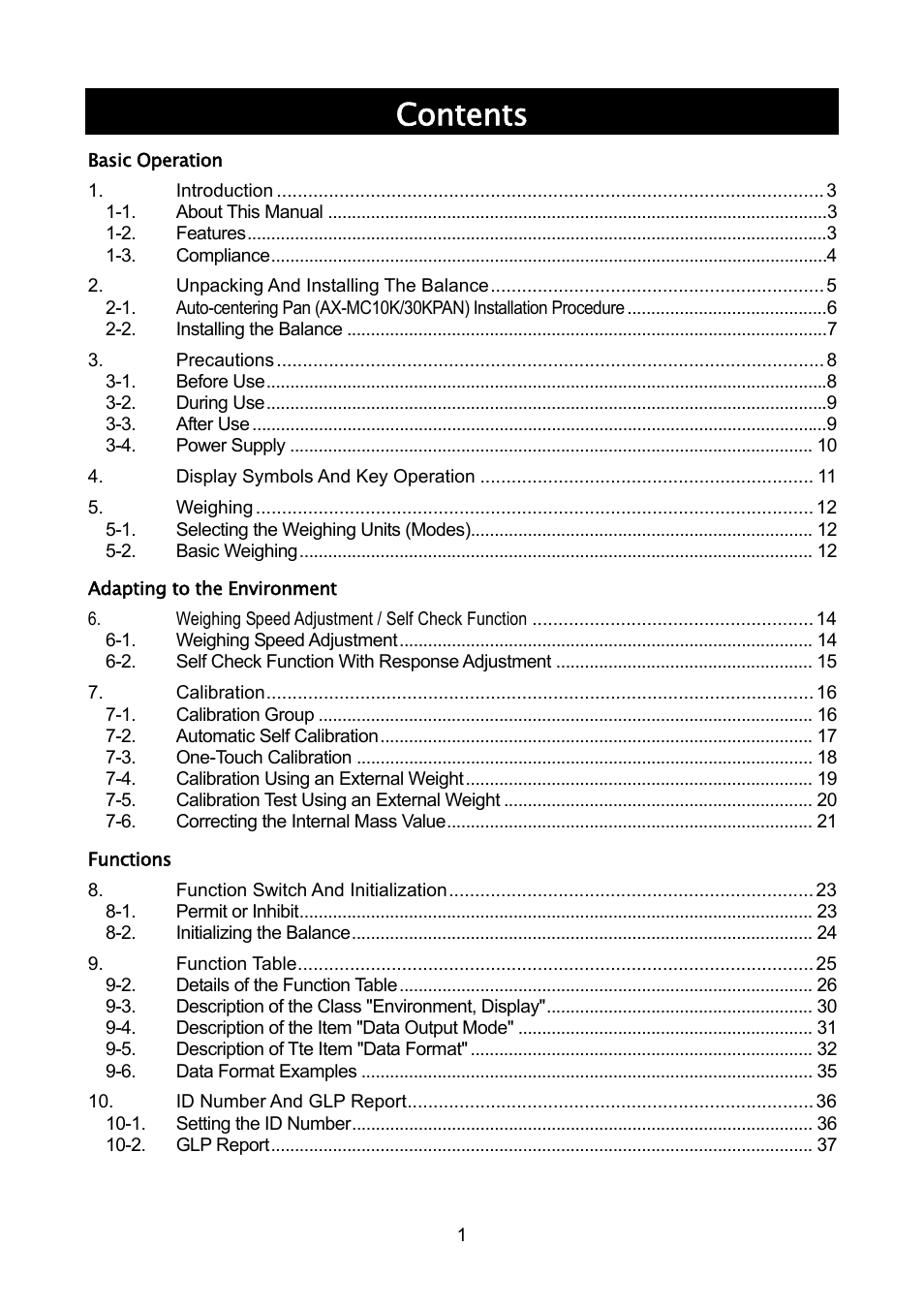 Rice Lake MC Series Mass Comparator, A&D Weighing - MC-30K User Manual | Page 3 / 66