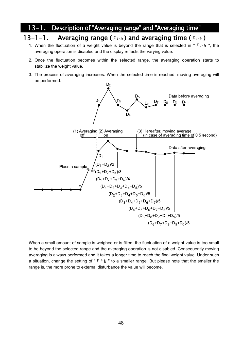 And averaging time | Rice Lake MC Series Mass Comparator, A&D Weighing - MC-30K User Manual | Page 50 / 66