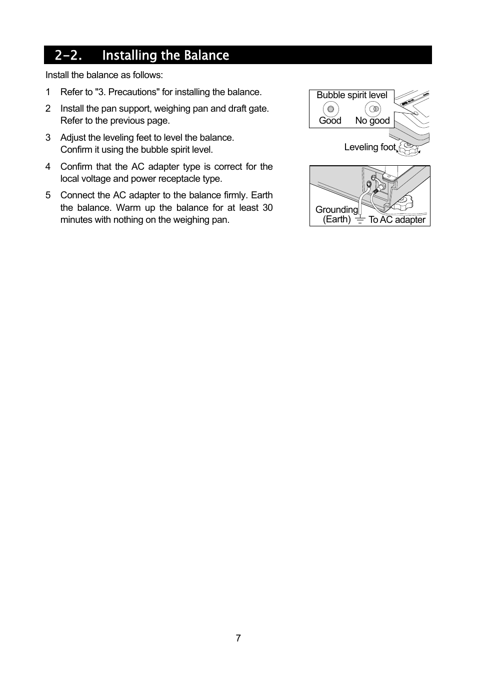 2. installing the balance | Rice Lake MC Series Mass Comparator, A&D Weighing - MC-30K User Manual | Page 9 / 66