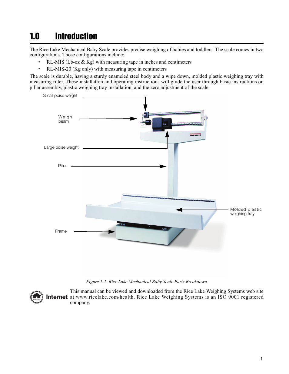 0 introduction, Internet | Rice Lake Mechanical Beam Baby Scale RL-MIS-20 (KG Only) User Manual | Page 5 / 16