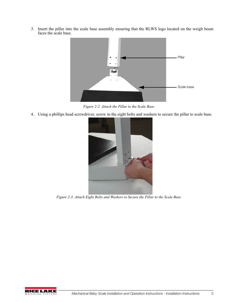 Rice Lake Mechanical Beam Baby Scale RL-MIS-20 (KG Only) User Manual | Page 7 / 16