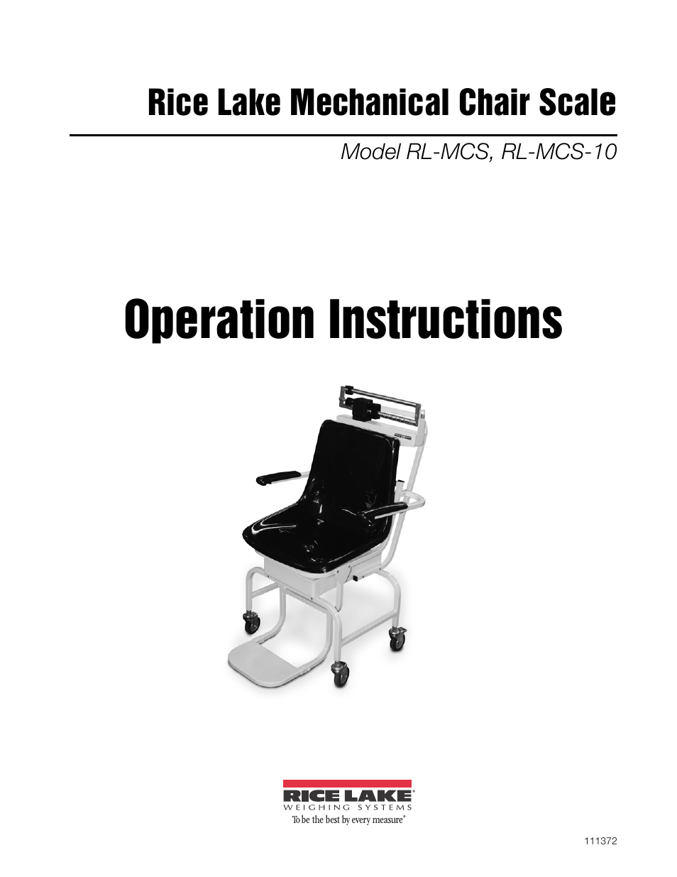 Rice Lake Mechanical Chair Scale (RL-MCS) User Manual | 16 pages