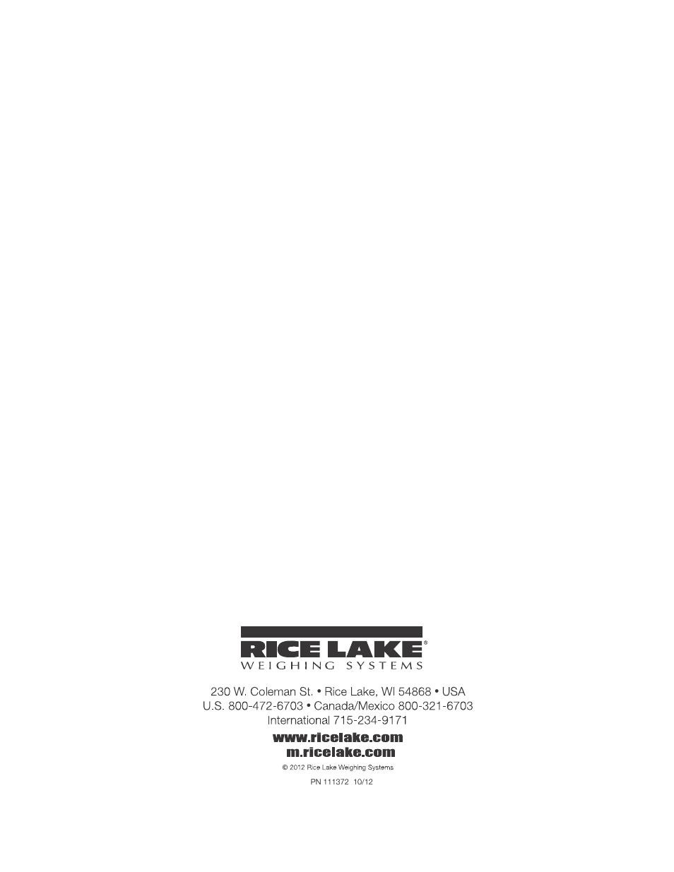 Rice Lake Mechanical Chair Scale (RL-MCS) User Manual | Page 16 / 16