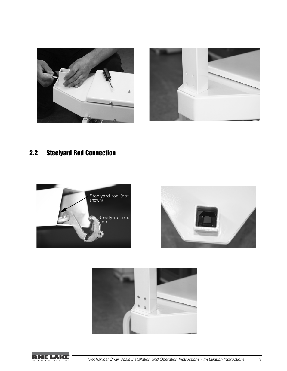 2 steelyard rod connection | Rice Lake Mechanical Chair Scale (RL-MCS) User Manual | Page 7 / 16