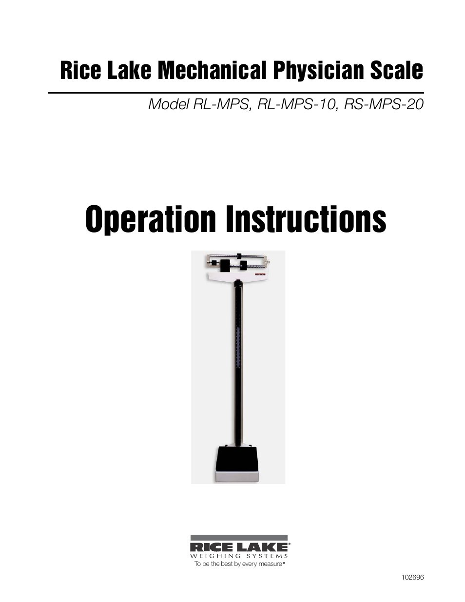 Rice Lake Mechanical Physician Scale RL-MPS-20 (LB and KG, No Height Rod) User Manual | 18 pages